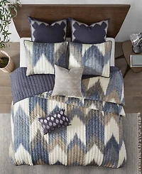 Ink+Ivy Alpine Chevron Stripe 3-Pc. Quilt Set, King/California King
