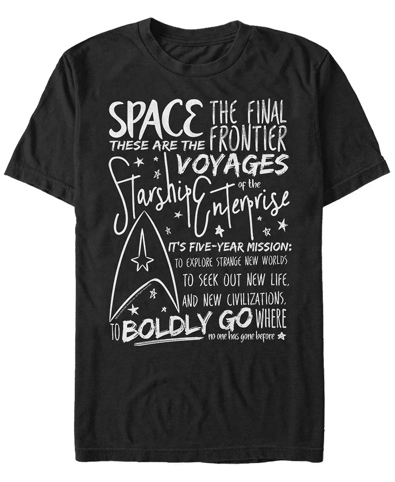Star Trek Men's The Original Series Boldly Go Where Quote Short Sleeve T-Shirt