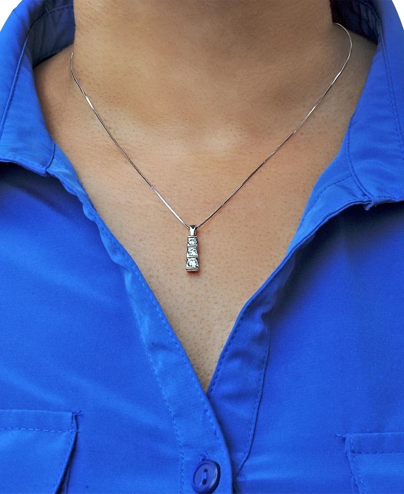 Three-Stone Diamond Pendant Necklace 14k White Gold or Yellow (1/2 ct. t.w.)