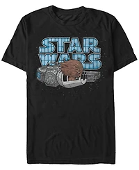 Star Wars Men's Classic Cute Chewbacca Hair The Wind Short Sleeve T-Shirt