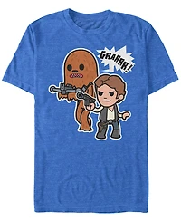 Star Wars Men's Classic Cute Han Solo And Chewbacca Short Sleeve T-Shirt