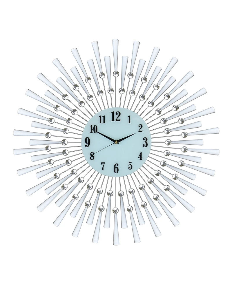 Three Star Sunburst Wall Clock