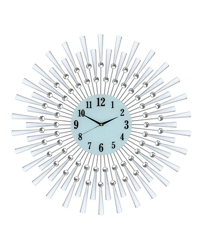 Three Star Sunburst Wall Clock