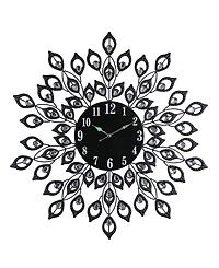 Three Star Round Blooming Leaves Wall Clock