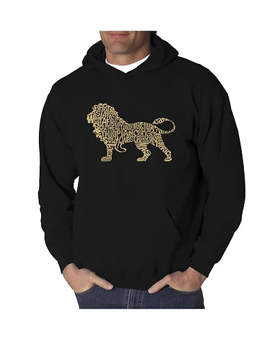 La Pop Art Men's Word Hoodie - Lion
