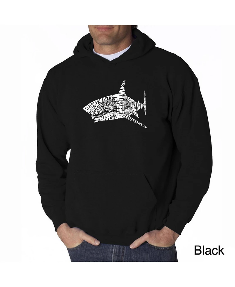 La Pop Art Men's Word Hoodie - Shark Species
