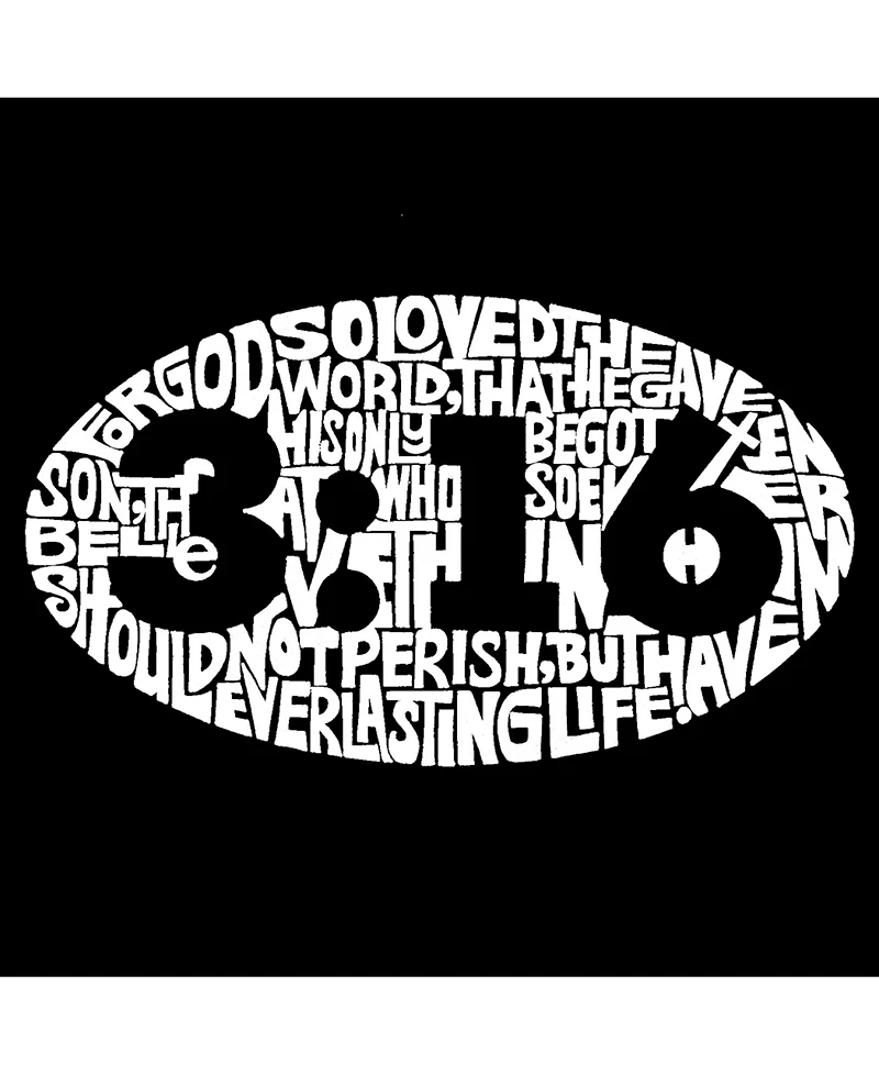 La Pop Art Men's Word Hoodie - John 3:16