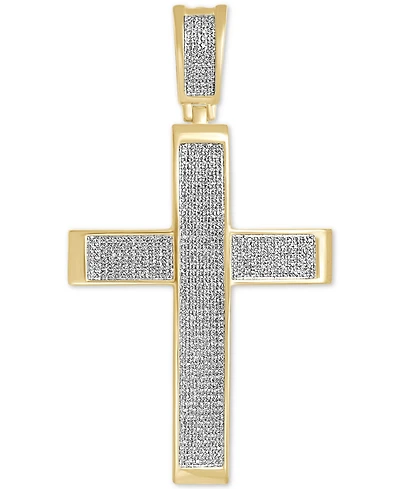 Diamond Pave Cross Pendant (1 ct. t.w.) in 14k Gold-Plated Sterling Silver