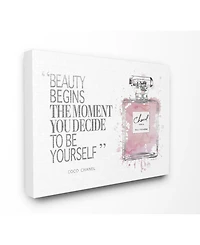 Stupell Industries Beauty Begins Fashion Perfume Canvas Wall Art, 30" x 40"