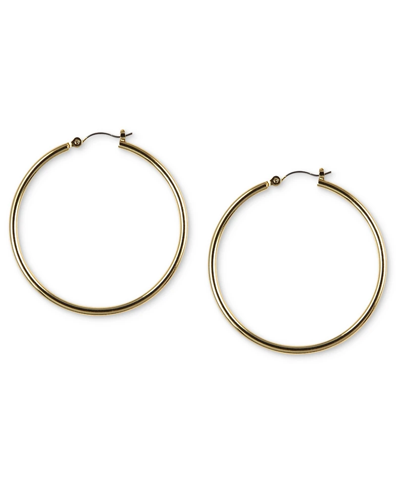 Nine West Gold-Tone 2" Tube Hoop Earrings