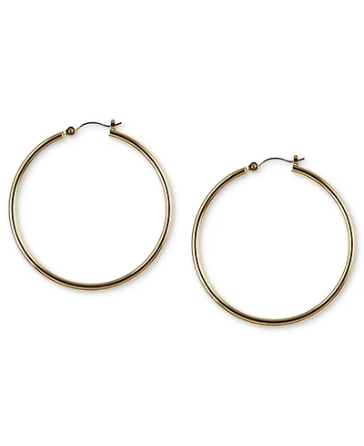 Nine West Gold-Tone 2" Tube Hoop Earrings
