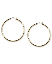 Nine West Gold-Tone 2" Tube Hoop Earrings