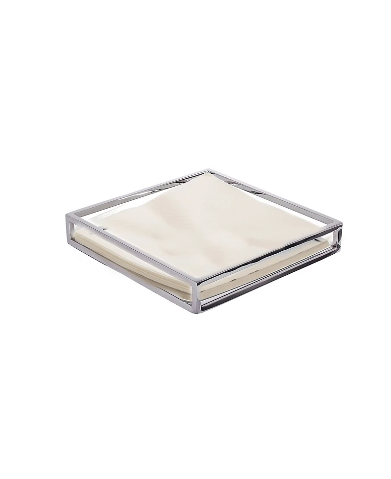 Classic Touch Mirrored Napkin Holder with Chrome Rails