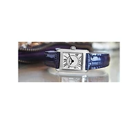 Frederique Constant Women's Swiss Classics Carree Blue Leather Strap Watch 23x21mm