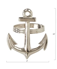 Saro Lifestyle Anchor Design Napkin Ring, Set of 4