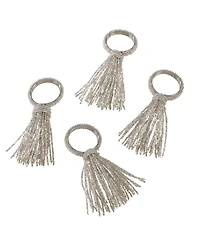 Saro Lifestyle Beaded Spray Design Event Napkin Ring, Set of 4