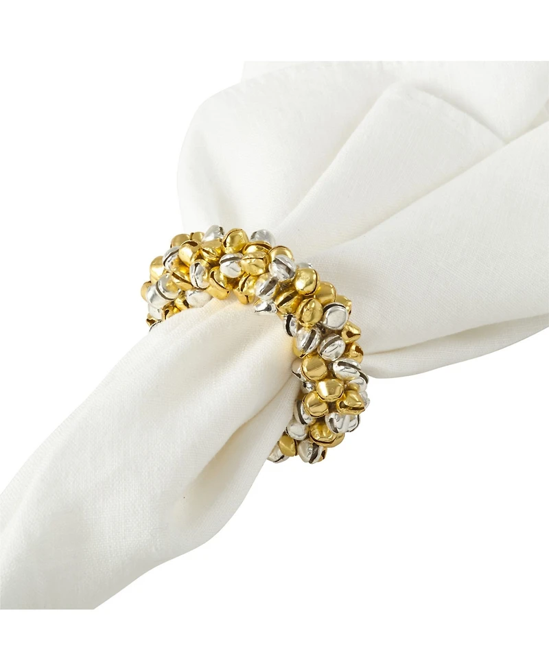 Saro Lifestyle Petite Jingle Bell Napkin Ring, Set of 4