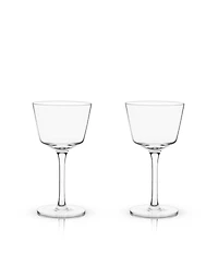 Viski Raye Angled Crystal Nick & Nora Glasses Set of 2, 6 Oz