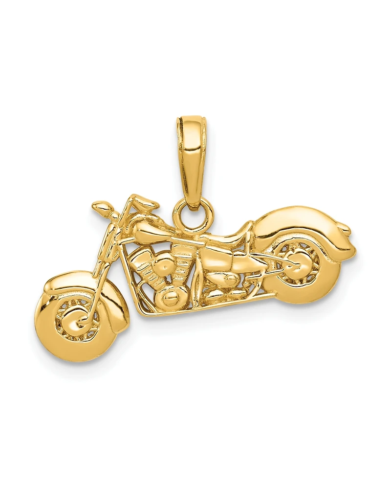 Motorcycle Pendant in 14k Yellow Gold