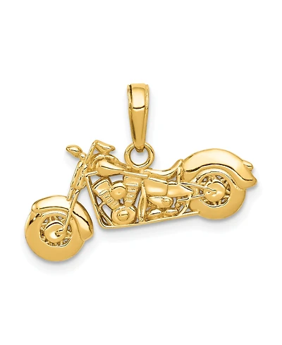 Motorcycle Pendant in 14k Yellow Gold