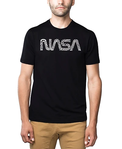 La Pop Art Men's Premium Word T-Shirt - Worm Nasa