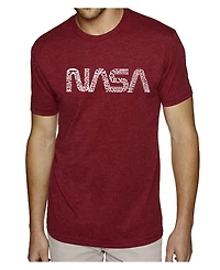 La Pop Art Men's Premium Word T-Shirt - Worm Nasa
