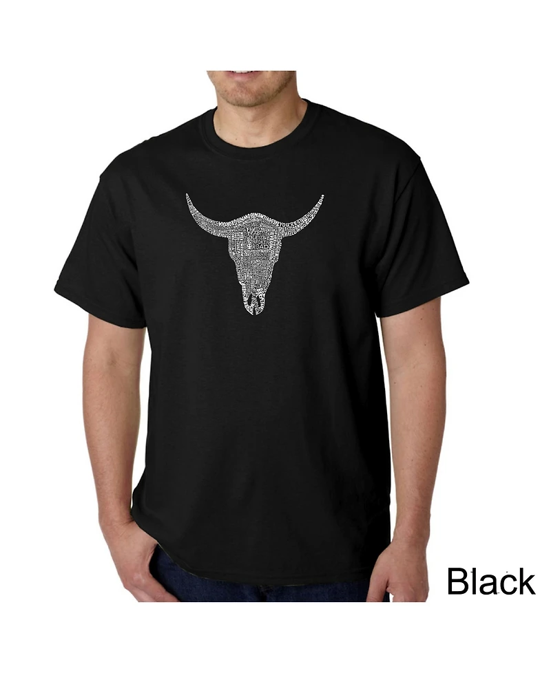 La Pop Art Men's Word Art T-Shirt - Cowskull Country Hits