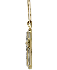 Men's Diamond Cross 22" Pendant Necklace (1/2 ct. t.w.) in 18k Gold-Plated Sterling Silver