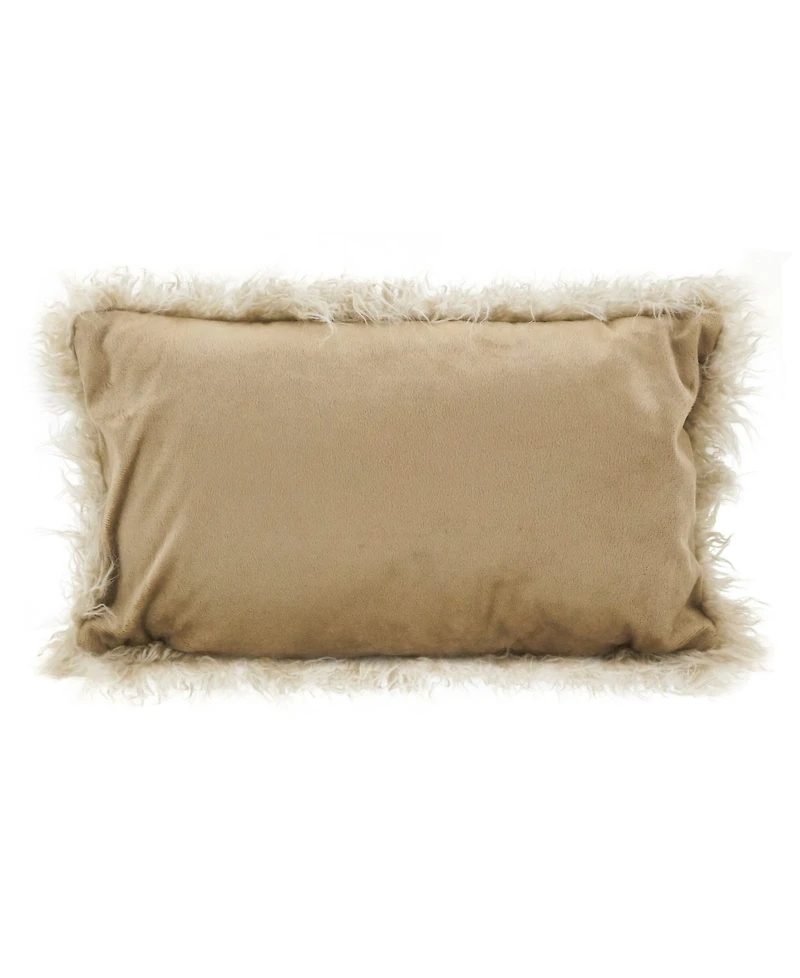 Saro Lifestyle Mongolian Faux Fur Decorative Pillow, 12" x 20"