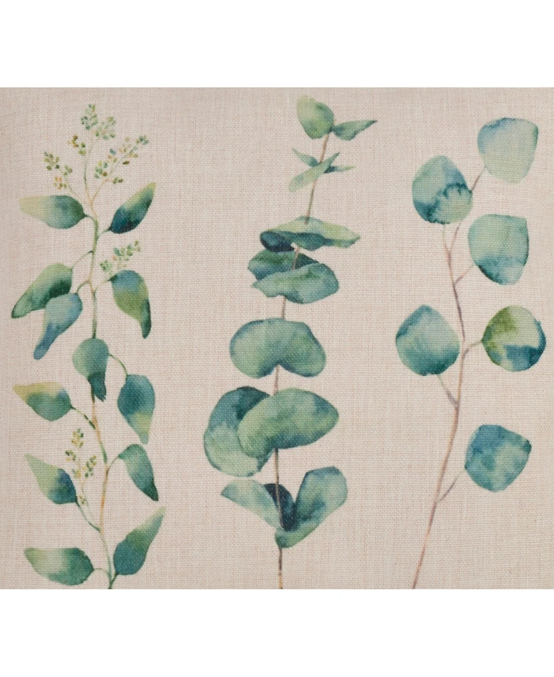 Saro Lifestyle Eucalyptus Printed Decorative Pillow, 18" x 18"