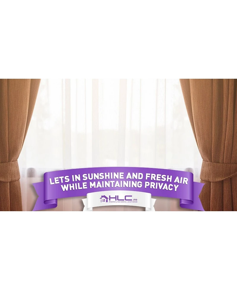 Hlc.me 2 Pack Sheer Voile Window Curtain Panels