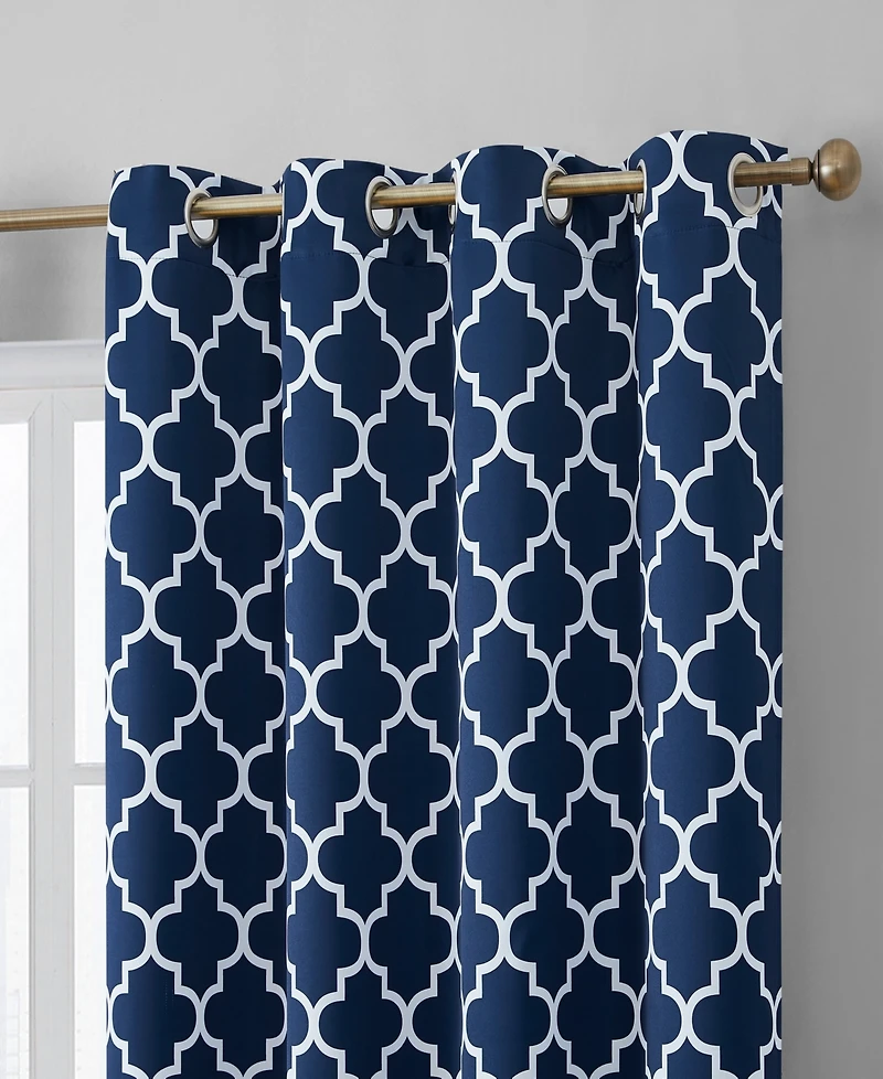 Hlc.me Lattice Print Drape Blackout Curtains Pattern - Weather Insulated Curtains
