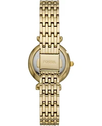 Fossil Women's Carlie Mini Gold-Tone Stainless Steel Bracelet Watch 28mm