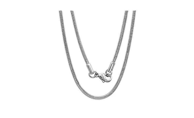Steeltime Men's Stainless Steel 24" Snake Style Chain Necklaces