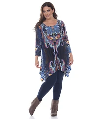 White Mark Plus Marlene Tunic Top