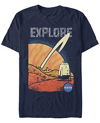 Nasa Men's Distorted Explore Space Logo Short Sleeve T-Shirt