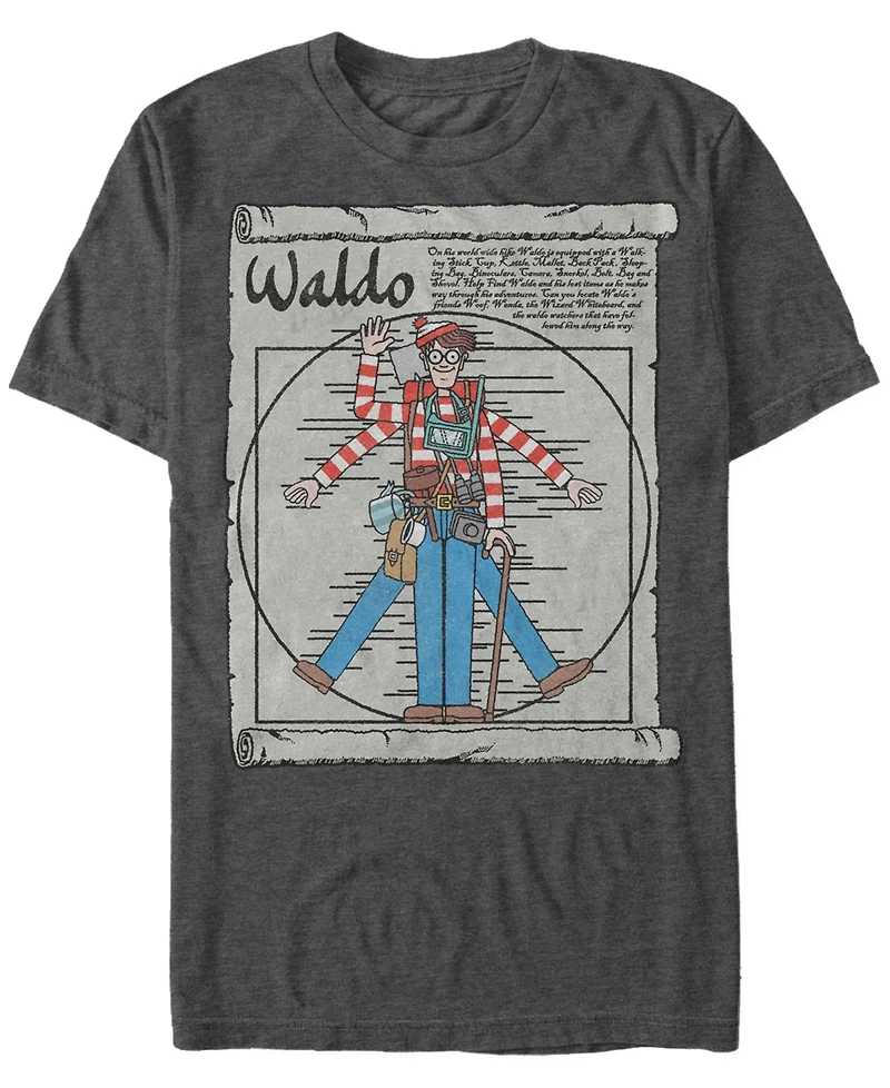 Where's Waldo? Men's Vitruvian Waldo Short Sleeve T-Shirt