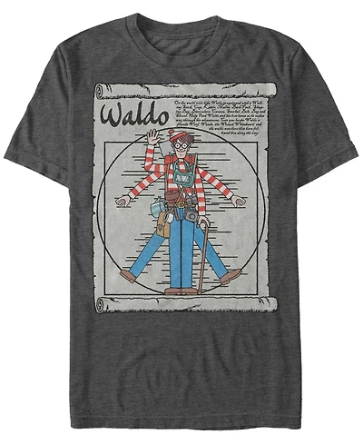 Where's Waldo? Men's Vitruvian Waldo Short Sleeve T-Shirt
