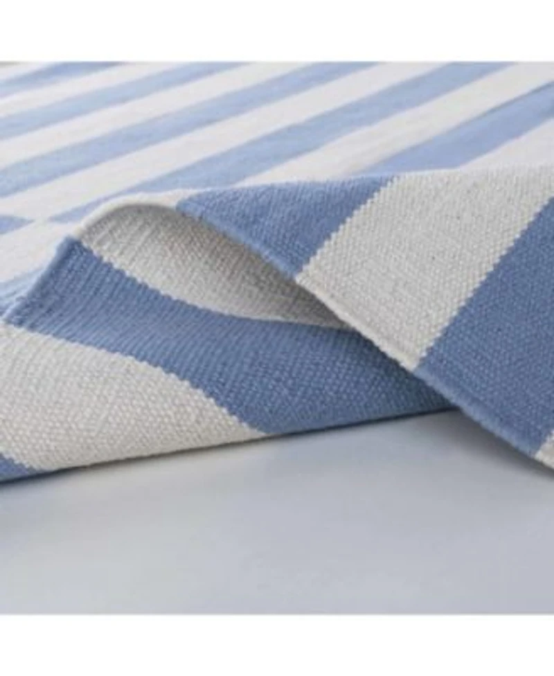 Lauren Ralph Lauren Ludlow Stripe Lrl7350b Chambray Area Rug Collection