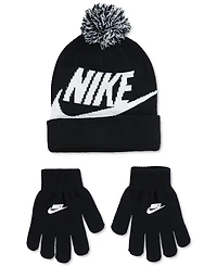 Nike Big Boys 2-Piece Swoosh Beanie and Gloves Set