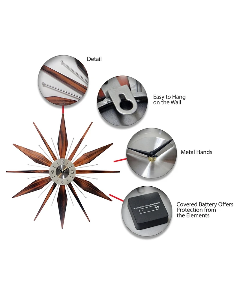 Infinity Instruments Starburst Wall Clock