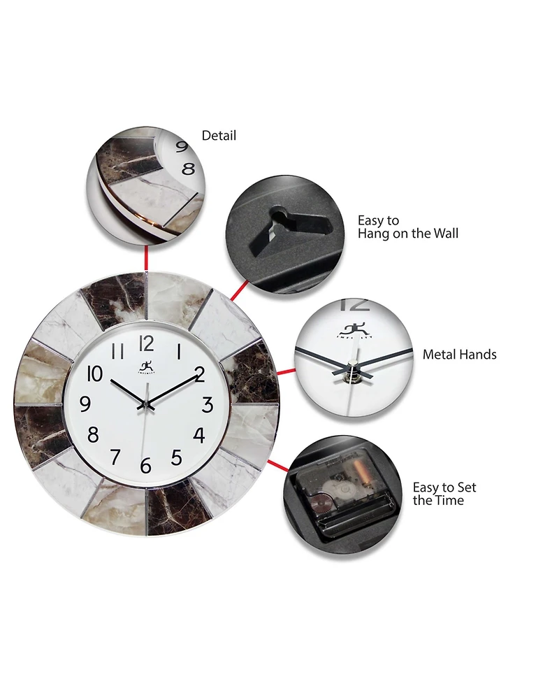 Infinity Instruments Modern Marble Wall Clock