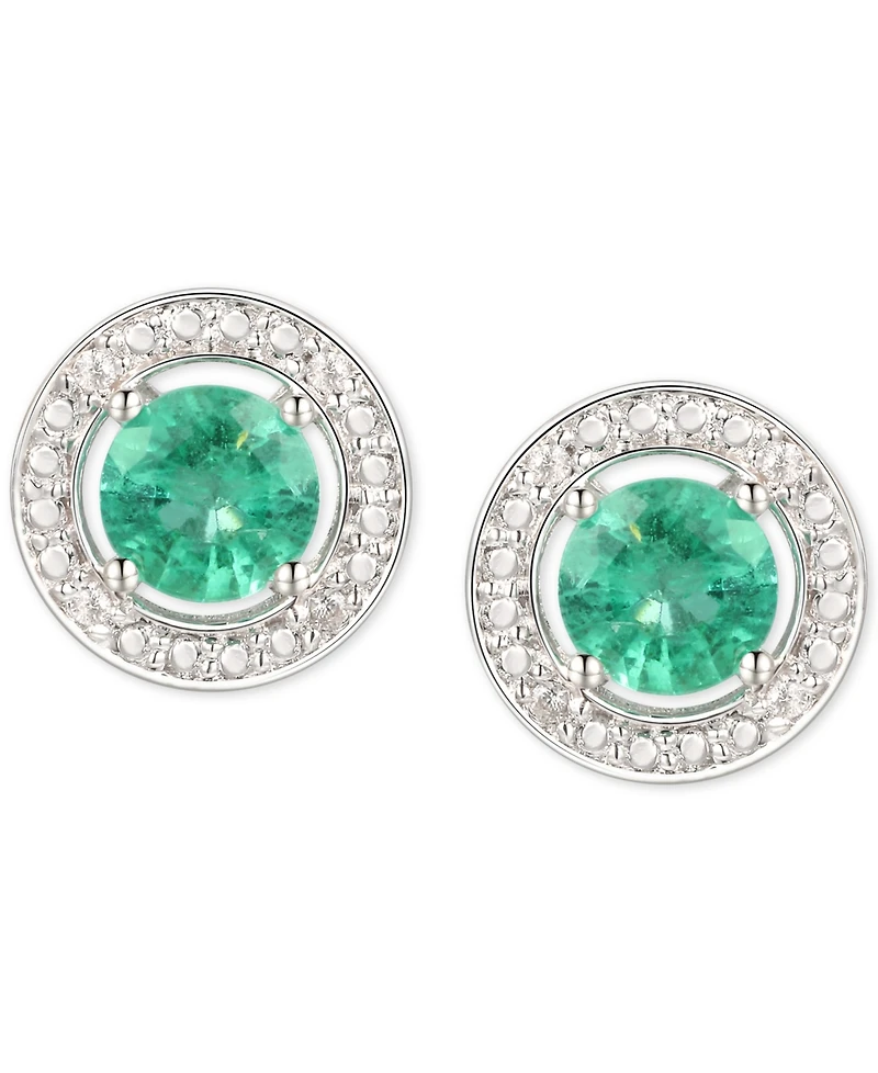 Sapphire (5/8 ct. t.w.) & Diamond Accent Stud Earrings Sterling Silver (Also Available Emerald and Ruby)