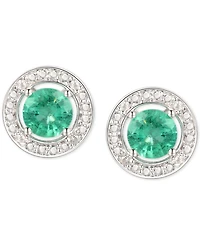 Sapphire (5/8 ct. t.w.) & Diamond Accent Stud Earrings Sterling Silver (Also Available Emerald and Ruby)