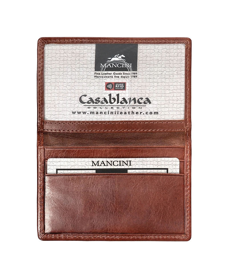 Mancini Casablanca Collection Men's Rfid Secure Center Zippered Wallet with Removable Passcase