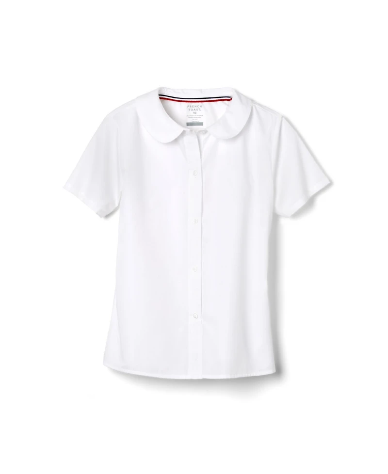 French Toast Big Girls Short Sleeve Modern Peter Pan Blouse