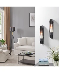 Danya B Wall Mount Hugging Candle Sconces with Inserts, Set of 2