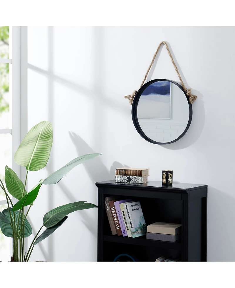 Danya B Round Accent Mirror with Hanging Rope