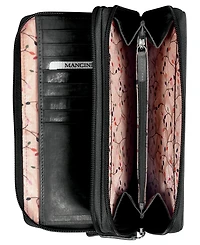 Mancini Casablanca Collection Rfid Secure Double Zipper Wallet