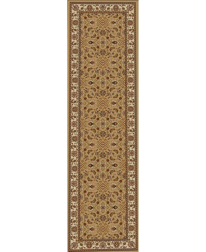 Closeout! Km Home 1592/1074/Beige Pesaro Beige 2'2" x 7'7" Runner Rug